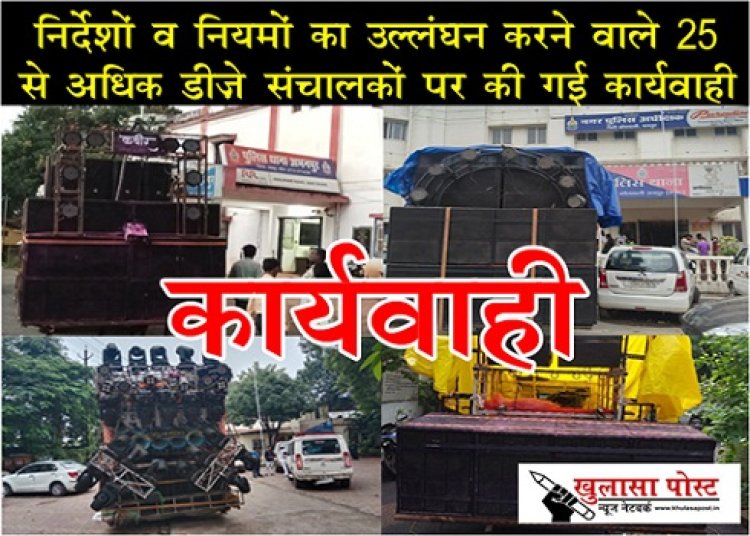 CG News : निर्देशों व नियमों का उल्लंघन करने वाले  25 से अधिक डी.जे. संचालकों पर की गई कार्यवाही