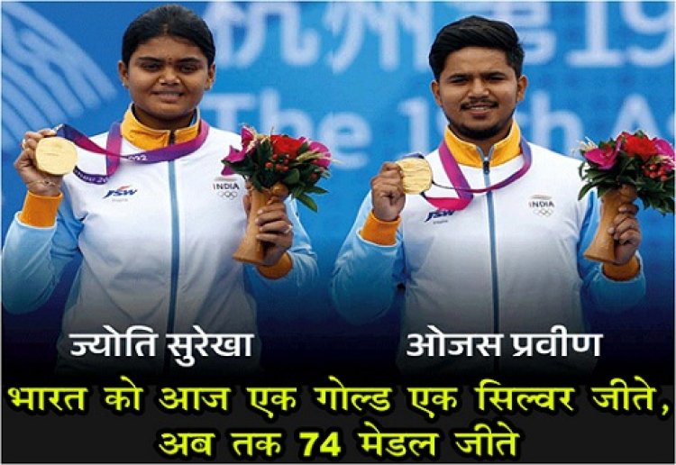 Asian Games : 19वें एशियन गेम्स में भारत को आज एक गोल्ड-एक सिल्वर जीते, अब तक 74 मेडल जीते