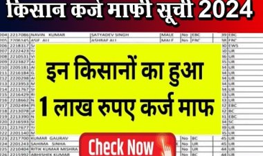 Kisan Karj Mafi List 2024 : किसान कर्ज माफी योजना, इन किसानों का हुआ 1 लाख रूपये कर्ज माफ, यहाँ देखें लिस्ट 