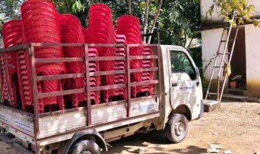 मंदिर का ताला तोड़कर सैकड़ों कुर्सियों की चोरी कर पार कर रहे पिकअप को घेराबंदी कर पुलिस ने पकड़ा, आरोपी सुभाष फरार, तलाश जारी