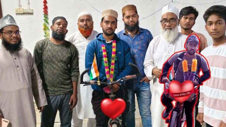 प्रकृति को बचाने और भाईचारे का संदेश देने कॉलेज छात्र अयान मेमन साइकिल से अजमेर शरीफ दरगाह के लिए हुए रवाना