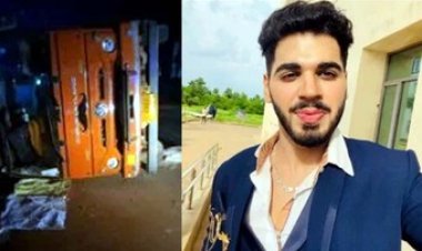 शराबी ड्राइवर की तेज रफ्तार से पलटा ट्रक, युवक घायल, पिता- जानबूझकर किया हमला, मालिक, मुंशी और चालक को गिरफ्तार करने की उठाई मांग