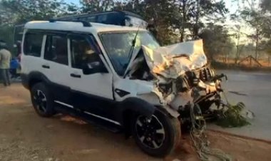 प्रयागराज से लौट रहे श्रद्धालुओं की बस और स्कॉर्पियो मे टक्कर, 1 की मौत 7 घायल, दशगात्र कार्यक्रम में पहुंचे युवक की सड़क हादसे में मौके पर मौत