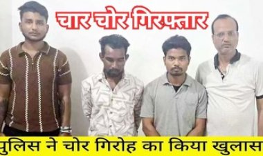 शहर के अलग-अलग मकानों से लाखों का सोना चोरी, पुलिस ने शातिर चोरों के गिरोह का किया खुलासा, चार आरोपी गिरफ्तार होकर पहुंचे जेल