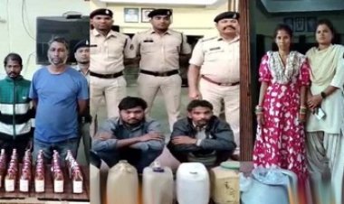 नशे के खिलाफ पुलिस का अभियान, शराब परोसने वाली महिला समेत 6 आरोपी गिरफ्तार, 113 लीटर महुआ और 100 पाव अंग्रेजी शराब जप्त