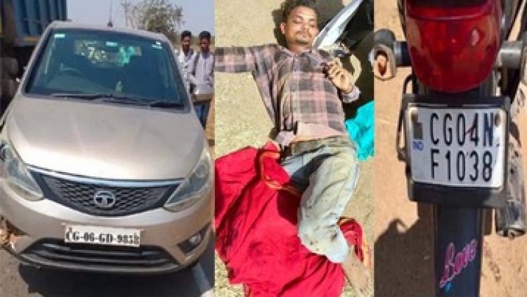 ट्रक और कार की आमने सामने जोरदार भिडंत, चालक की दर्दनाक मौत, इधर तेज रफ्तार कार ने मोटरसाइकिल सवार युवकों को मारी टक्कर, तीन घायल