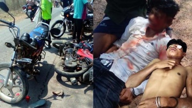 सरपंच की बाइक और मोटर साइकिल सवार की जोरदार टक्कर, चार घायल, एक की हालत नाजुक, अस्पताल में भर्ती, इलाज के लिए रेफर