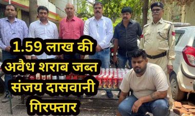 हर्ष प्राइड अपार्टमेंट में आबकारी विभाग ने की बड़ी कार्रवाई, अवैध विदेशी शराब के भंडारण का भंडाफोड़, आरोपी संजय दासवानी गिरफ्तार