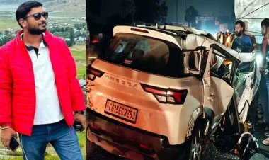 नेशनल हाईवे में गैरेज के सामने खड़ी ब्रेकडाउन ट्रक से टकराई कार, ठेकेदार की मौत, गड्ढे में ब्रेजा का टायर फटने से हादसा, पसरा मातम