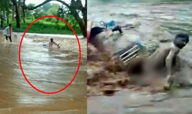 बाइक से मगरलोड के रपटा को पार करते समय बह गया युवक, इधर नाले में ट्रैक्टर-ट्रॉली में सवार 7 मजदूर बहे, सभी ने तैरकर बचाई जान