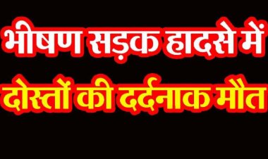 कलश यात्रा देखने जा रहे बाइक सवार दो दोस्तों की मौत, सड़क पर खड़े पिकअप वाहन से हुई जोरदार टक्कर, दोनों परिवार में पसरा मातम