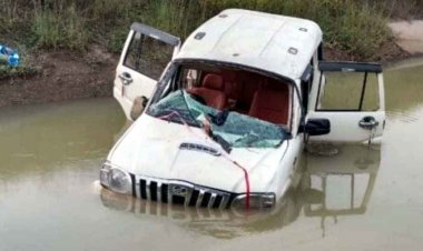 तेज रफ्तार स्कॉर्पियो अनियंत्रित होकर नहर में गिरी, एक नाबालिग और ड्राइवर की मौत, चार घायल, गांव में शोक का माहौल