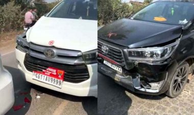 BJP सांसद के काफिले की तीन गाड़ियों की आपस में टक्कर, कई कारें क्षतिग्रस्त, गायत्री महायज्ञ के भूमि पूजन कार्यक्रम में जाते समय हादसा