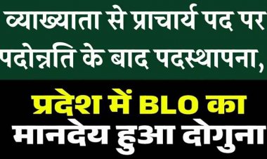 1478 व्याख्याता और प्रधान पाठकों की प्राचार्य पद पर पदोन्नति, बीएलओ का मानदेय दोगुना, ERO और AERO को भी मिलेगा इतना पैसा