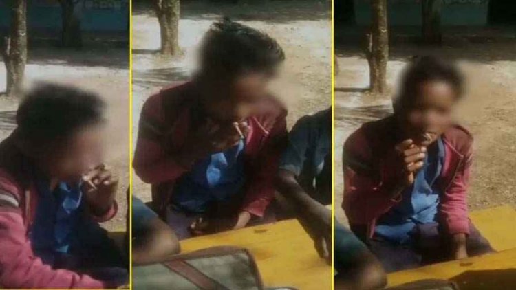 क्लास में बच्चे टेबल पर बैठकर खुलेआम पी रहे बीड़ी, कोई रोक टोक नहीं, वीडियो वायरल, आश्रम का ये नजारा देख दंग रह जाएंगे आप