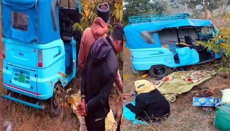 तेज रफ्तार ई-रिक्शा अनियंत्रित होकर पलटी, हादसे में छह लोग घायल, घायलों का अस्पताल में इलाज जारी, धुंध के कारण हुआ दर्दनाक हादसा