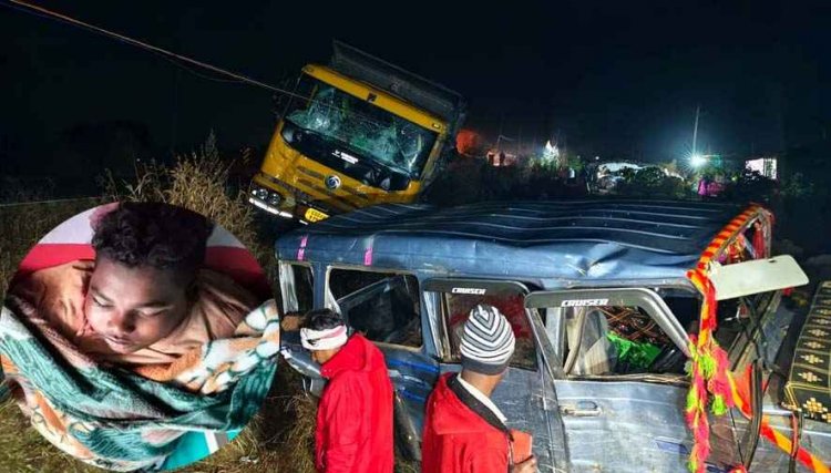 हाइवा ने खड़ी क्रूजर को मारी टक्कर, झाड़-फूंक कराने जा रहे 2 की मौत, एक ही परिवार के 9 घायल, गाड़ी छोड़कर आरोपी ड्राइवर फरार