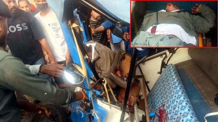 VIP रोड में बेकाबू बोलेरो ने पहले कार को ठोंका, ई-रिक्शा को मारी जोरदार टक्कर, रिक्शा चालक का कटा पैर, हालत नाजुक, मची अफरा-तफरी