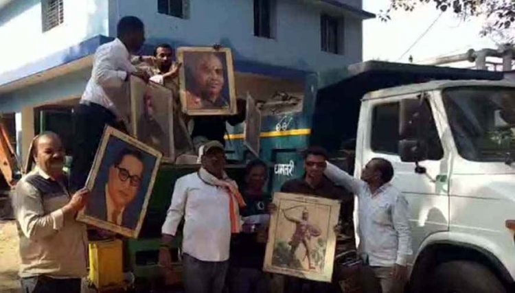 कचरा की गाड़ी से निकली महापुरुषों की तस्वीरें, एक्सपायरी दवाओं की खेप बरामद, किसने किया प्रधानमंत्री सहित महापुरुषों का अपमान?