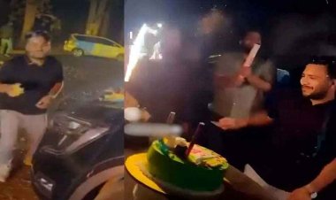 मनचलों का हाई-वोल्टेज ड्रामा, बोनट पर केक काटकर मचाया उत्पात, स्टेट हाईवे पर फोड़े पटाखे, गाड़ियों की लगी लाइन, आधे घंटे रुकी रही एंबुलेंस