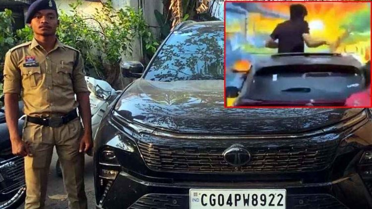 वायरल वीडियो पर रायपुर पुलिस की कार्यवाही, सनरुफ से गुब्बारे फेंकने वाले वाहन चालक पर केस दर्ज, रईसजादों की कार टाटा हैरियर जप्त