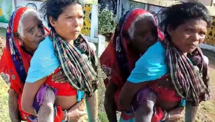भीषण गर्मी 500 की पेंशन लेने 90 वर्षीय बुजुर्ग को 9 km पीठ पर उठाकर बैंक पहुंची बहू, सिर्फ गरीबों के लिए नियम!, सास-बहू के वीडियो ने खोली पोल