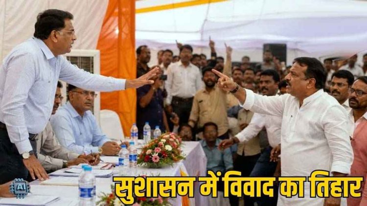 सुशासन तिहार में फिर हंगामा, भिड़े नेता और अफसर, एडीएम पर नगर पालिका अध्यक्ष को मंच से उतारने का आरोप, समर्थकों ने की नारेबाजी, वीडियो जमकर वायरल
