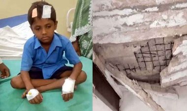 माना के राय पब्लिक स्कूल में हादसा, क्लास में छात्र के ऊपर गिरा पंखा, इधर चलती क्लास में सरकारी स्कूल की छत का हिस्सा गिरा, 3 बच्चे गंभीर रूप से घायल