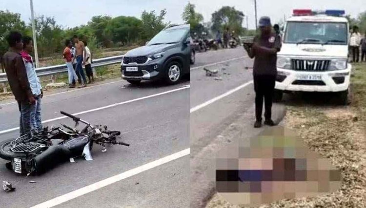 नेशनल हाईवे 130 सी में हुआ भीषण सड़क हादसा अज्ञात वाहन की ठोकर के चलते एक युवक की हुई मौत दूसरा साथी घायल, इलाज जारी, रायपुर रेफर