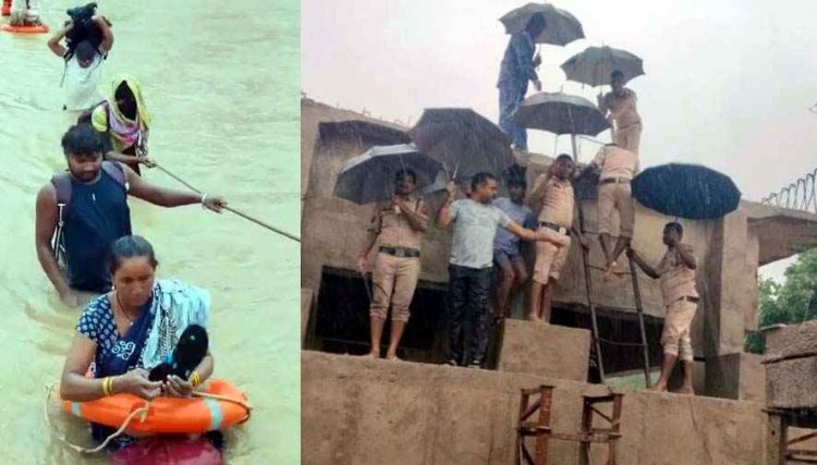 बारिश से जतमई में सैलानियों की भीड़, निर्माणाधीन पुलिया बनी आफत, कई गांवों का संपर्क टूटा, रात भर पेड़ पर रहे 14 मजदूर, पेड़ पर गिरी आकाशीय बिजली