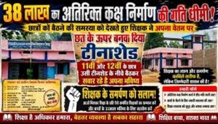 सरकारी सिस्टम से तेज निकला शिक्षक का जज्बा, संतोष साहू बने मिसाल, अपने वेतन से बनवा दिया टिनशेड, 38 लाख का भवन अब भी अधूरा