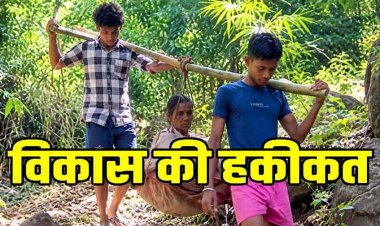 सड़क नहीं-एंबुलेंस नहीं, बीमार महिला को कांवड़ में उठाकर पहाड़ से नीचे लाए ग्रामीण, बदहाली की दर्दनाक तस्वीर पर विकास के दावों पर उठे सवाल