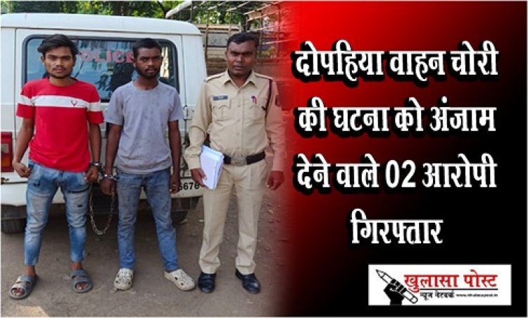 CG News : दोपहिया वाहन चोरी की घटना को अंजाम देने वाले 02 आरोपी गिरफ्तार