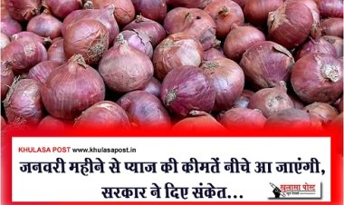 Onion Prices : जनवरी महीने से प्याज की कीमतें नीचे आ जाएंगी, सरकार ने दिए संकेत...
