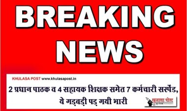 CG Breaking News : 2 प्रधान पाठक व 4 सहायक शिक्षक समेत 7 कर्मचारी सस्पेंड, ये गड़बड़ी पड़ गयी भारी