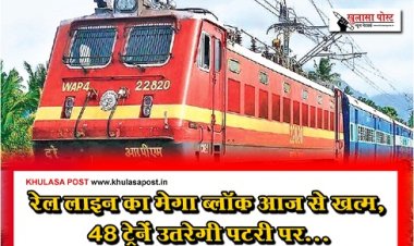 CGNews : रेल लाइन का मेगा ब्लॉक आज से खत्म, 48 ट्रेनें उतरेगी पटरी पर...
