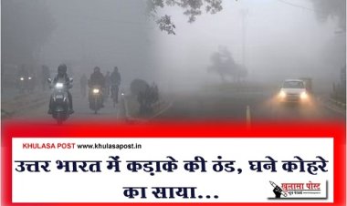 उत्तर भारत में कड़ाके की ठंड, घने कोहरे का साया...