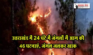 उत्तराखंड में 24 घंटे में जंगलों में आग की 46 घटनाएं, जंगल जलकर खाक