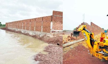 एक एकड़ नाले की जमीन पर मिलर ने 50 लाख खर्च कर बनाया बाउंड्री वॉल, प्रशासन ने चलाया बुलडोजर, अवैध कब्जा हटते ही शुरु हुआ जल का बहाव