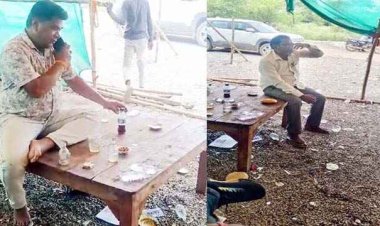 स्वामी आत्मानंद शासकीय स्कूल में बच्चों को पढ़ाना छोड़ शिक्षक और चपरासी का शराब पीते और चखना खाते वीडियो वायरल