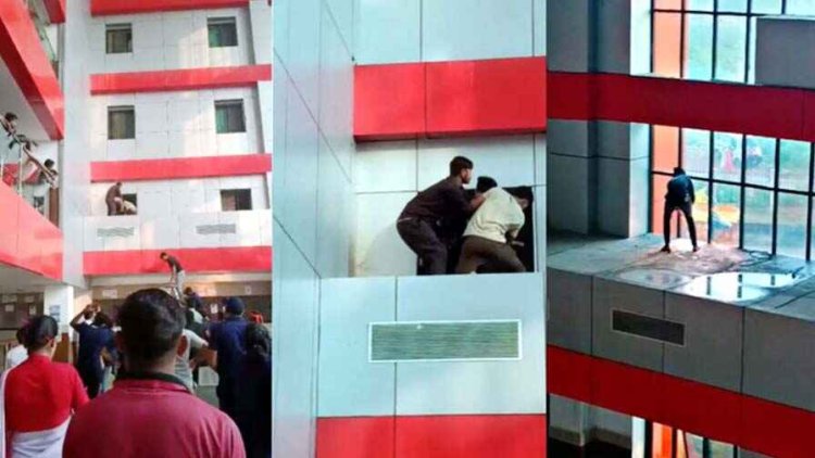 मेडिकल कॉलेज की तीसरी मंजिल से युवक ने लगाई छलांग, फिर कांच की खिड़की तोड़कर करने लगा हाई वोल्टेज ड्रामा, परेशान हुआ पूरा हॉस्पिटल
