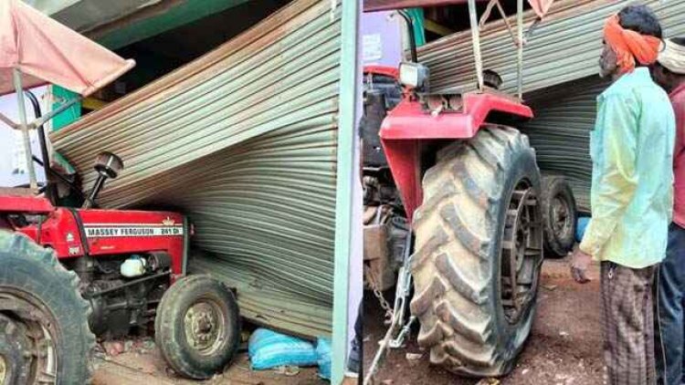 पीछे से आ रहे ट्रैक्टर ने बाइक को मारी ठोकर, दो युवकों की मौत, हाईवा की टक्कर से बंद दुकान में जा घुसा Tractor, जान बचाकर भागे लोग