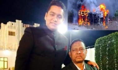 NH 130 पर दर्दनाक सड़क हादसा, ट्रक-कार की टक्कर से लगी आग, मचा हडकंप, जिंदा जले 2 युवक, हादसे में दो परिवारों के बुझ गए चिराग