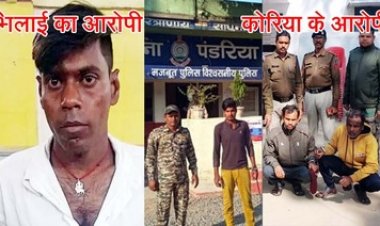 नाबालिग लड़की से जबरन दुष्कर्म के तीन मामलों में पुलिस ने कबीरधाम, भिलाई और कोरिया के चार आरोपियों को गिरफ्तार कर भेजा जेल