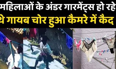चोरी की अजीबोगरीब वारदात, छत में सूख रहे कपड़ों में से सिर्फ लड़कियों के अंडरगारमेंट्स लेकर चोर फरार, करतूत सीसीटीवी में कैद