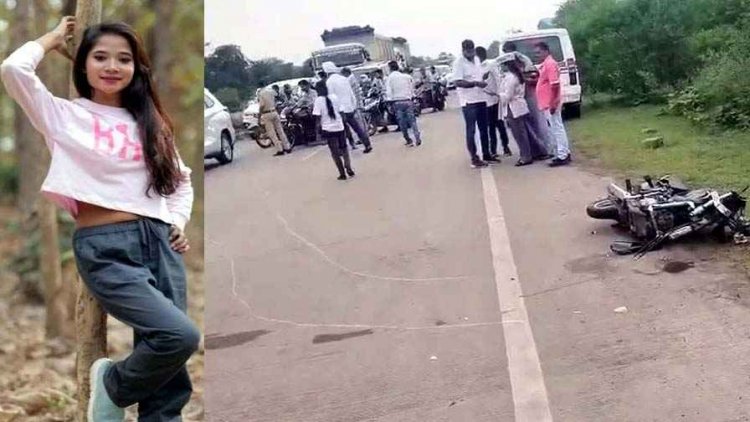 ओवरब्रिज पर दर्दनाक हादसा, बाइक और ट्रेलर की टक्कर, 1 साल पहले लव मैरिज करने वाली पूजा की मौत, पति और देवर घायल