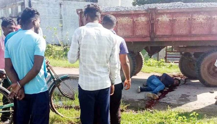 ट्रैक्टर को ओवरटेक करते समय चपेट में आया पत्नी को लेने ससुराल जा रहा बाइक चालक, मौके पर ही मौत, परिवार में पसरा मातम
