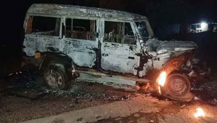 नेशनल हाईवे 63 में बड़ा हादसा, तेज रफ्तार बोलेरो और कार में टक्कर, दो लोगों की जिंदा जलकर दर्दनाक मौत, 3 घायल, इलाज जारी