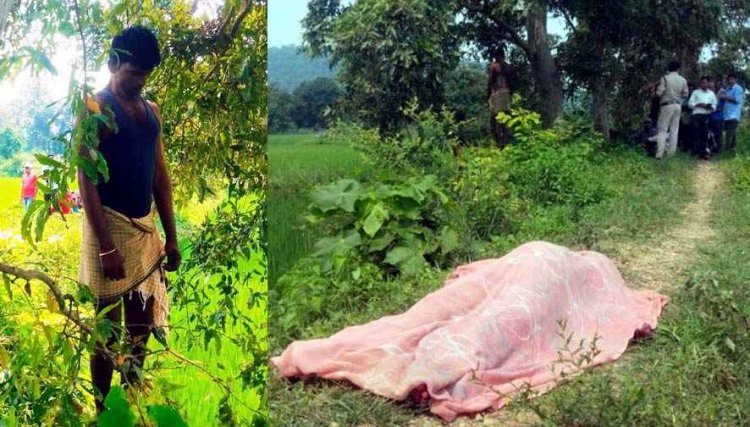 खेत के मेढ़ पर खून से सनी मिली पत्नी की लाश, कुछ दूर पेड़ पर लटका मिला पति का शव, फैली सनसनी, पुलिस को पोस्टमॉर्टम रिपोर्ट का इंतजार