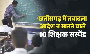 छत्तीसगढ़ में तबादले का फरमान से इंकार करना पड़ा महंगा, ट्रांसफर ऑर्डर को नहीं मानने वाले 10 शिक्षकों को डीईओ ने किया सस्पेंड, आदेश जारी